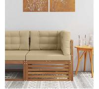 vidaXL Canapé d'angle extérieur acacia massif naturel – Mobilier balcon, résistant aux intempéries