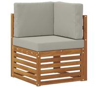 vidaXL Canapé d'angle extérieur Bois d'Acacia Massif Naturel, Mobilier de Balcon, Style Moderne, conçu pour l'extérieur, résistant aux intempéries, Design modulable pour Un Chill élégant