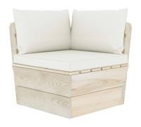 Vidaxl Canapé D'angle Palette De Jardin Avec Coussins Épicéa Imprégné
