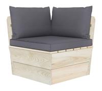 Tuinhoekbank met kussens pallet geïmpregneerd vurenhout3063348