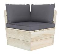 vidaXL Canapé d'angle palette de jardin 3063348 Épicéa imprégné avec coussins