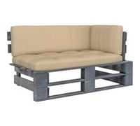 Vidaxl Canapé D'angle Palette De Jardin Gris Bois De Pin Imprégné Gris