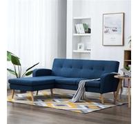Canapé d'angle Revêtement en tissu 186x136x79 cm Bleu