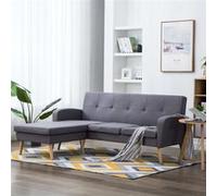 vidaXL Canapé d'angle Revêtement en tissu 186x136x79 cm Gris clair gris G
