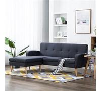 vidaXL Canapé d'angle Revêtement en tissu 186x136x79 cm Gris foncé gris G