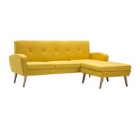 vidaXL Canapé d'angle Revêtement en tissu 186x136x79 cm Jaune 246998
