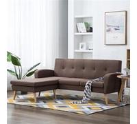 vidaXL Canapé en L recouvert de tissu 186 x 136 x 79 cm brun