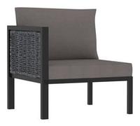 Canapé d'Angle Sectionnel avec Accoudoir Droit Canapé de Jardin Patio Terrasse Extérieur Salon Salle de Séjour Maison Intérieur Anthracite Résine