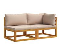 vidaXL Canapé d'angle sectionnel avec coussins 100 % polyester acacia solide
