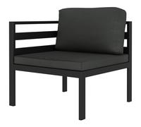 Vidaxl Canapé D'angle Sectionnel Avec Coussins Aluminium Anthracite Gris