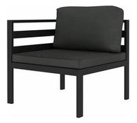 vidaXL Canapé d'angle sectionnel avec coussins Aluminium Anthracite