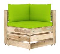 Vidaxl Canapé D'angle Sectionnel Avec Coussins Bois Imprégné De Vert