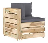 Vidaxl Canapé D'angle Sectionnel Avec Coussins Bois Imprégné De Vert