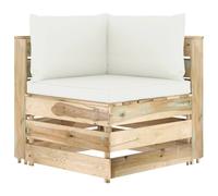 Vidaxl Canapé D'angle Sectionnel Avec Coussins Bois Imprégné De Vert
