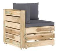 vidaXL Canapé d'angle sectionnel avec coussins Bois imprégné de vert Vert G