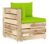 vidaXL Canapé d'angle sectionnel avec coussins Bois imprégné de vert Vert G
