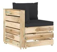 vidaXL Canapé d'angle sectionnel avec coussins Bois imprégné de vert Vert G