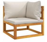 Vidaxl Canapé D'angle Sectionnel Avec Coussins Gris Clair Bois Acacia