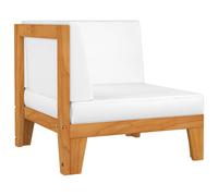 Vidaxl Canapé D'angle Sectionnel Et Coussins Blanc Crème Bois D'acacia Blanc