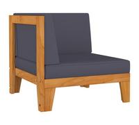 vidaXL Canapé d'angle sectionnel et coussins gris foncé Bois d'acacia