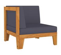 Vidaxl Canapé D'angle Sectionnel Et Coussins Gris Foncé Bois D'acacia Multicolore