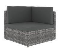 vidaXL Canapé d'angle sectionnel Résine tressée Gris