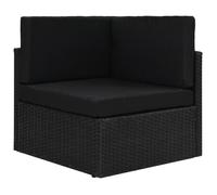 Vidaxl Canapé D'angle Sectionnel Résine Tressée Noir Noir