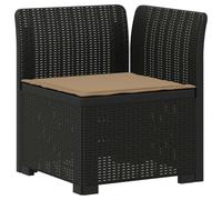 vidaXL Canapé de Jardin 1 Place avec Coussin Look rotin PP Anthracite, Canapé résistant aux intempéries pour Jardin, Balcon, véranda, Salon, idéal pour s'asseoir Dehors