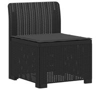 vidaXL Canapé de Jardin 1 Place avec Coussin Look rotin PP Anthracite, Canapé résistant aux intempéries pour Jardin, Balcon, véranda, Salon, idéal pour s'asseoir Dehors