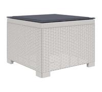 vidaXL Canapé de Jardin 1 Place avec Coussin Look rotin PP Blanc, Canapé résistant aux intempéries pour Jardin, Balcon, véranda, Salon, idéal pour s'asseoir Dehors