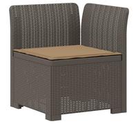 vidaXL Canapé de Jardin 1 Place avec Coussin Look rotin PP Gris Clair, Canapé résistant aux intempéries pour Jardin, Balcon, véranda, Salon, idéal pour s'asseoir Dehors