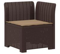 vidaXL Canapé de Jardin 1 Place avec Coussin Look rotin PP Marron, Canapé résistant aux intempéries pour Jardin, Balcon, véranda, Salon, idéal pour s'asseoir Dehors