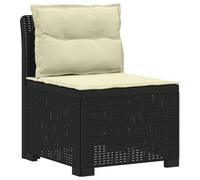 vidaXL Canapé de Jardin 1 Place avec Coussins Look rotin PP Anthracite, Canapé résistant aux intempéries pour Jardin, Balcon, véranda, Salon, idéal pour s'asseoir Dehors