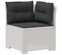 vidaXL Canapé de Jardin 1 Place avec Coussins Look rotin PP Blanc, Canapé résistant aux intempéries pour Jardin, Balcon, véranda, Salon, idéal pour s'asseoir Dehors