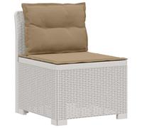 Vidaxl Canapé De Jardin 1 Place Avec Coussins Look Rotin Pp Blanc