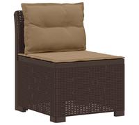 vidaXL Canapé de Jardin 1 Place avec Coussins Look rotin PP Marron, Canapé résistant aux intempéries pour Jardin, Balcon, véranda, Salon, idéal pour s'asseoir Dehors