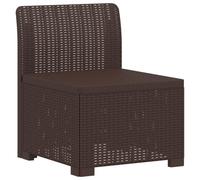 vidaXL Canapé de Jardin 1 Place Look rotin PP Marron, Canapé résistant aux intempéries pour Jardin, Balcon, véranda, Salon, idéal pour s'asseoir Dehors