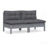 vidaXL Bois de Pin Canapé 2 Places de Jardin avec Coussins Canapé d'Extérieur Meuble de Terrasse Meuble d'Extérieur Canapé 3095994