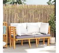 vidaXL Canapé de jardin 2 places avec coussins Bois d'acacia massif