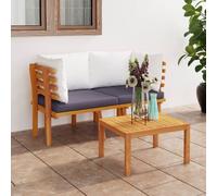 Vidaxl Canapé De Jardin 2 Places Avec Coussins Bois D'acacia Massif