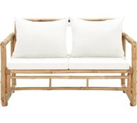 vidaXL Canapé de jardin 2 places avec coussins en bambou