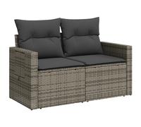 Vidaxl Canapé De Jardin 2 Places Avec Coussins Gris Résine Tressée