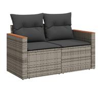 Vidaxl Canapé De Jardin 2 Places Avec Coussins Gris Résine Tressée