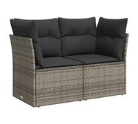 Vidaxl Canapé De Jardin 2 Places Avec Coussins Gris Résine Tressée