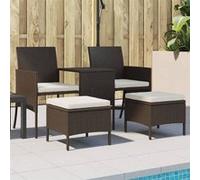 Canapé de Jardin 2 Places avec Table et Tabourets Terrasse Résine Tressée vidaXL