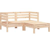vidaXL Canapé de jardin 2 places avec tabouret pin massif