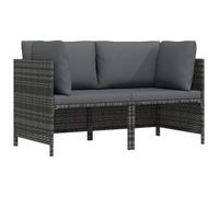 vidaXL Canapé de Jardin à 2 Places avec Coussins Meuble de Terrasse Canapé de Terrasse Sofa de Jardin Canapé d'Extérieur Gris Résine Tressée