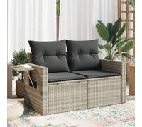 Vidaxl Canapé De Jardin 2 Places Et Coussins Gris Clair Résine Tressée