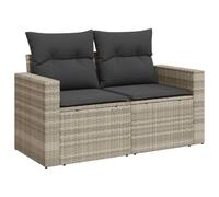 vidaXL Canapé de Jardin 2 Places et Coussins, Siège avec Housse, Meuble de Terrasse Patio Balcon Extérieur, Gris Clair 366184
