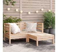 Vidaxl Canapé De Jardin 2 Places Et Repose-Pied Bois Pin Massif